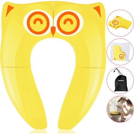 Baby Toilet Reducer Sammenklappelig børnesædereducer toilet rejse sammenklappelig rejsepottesæde til børn baby, Gul