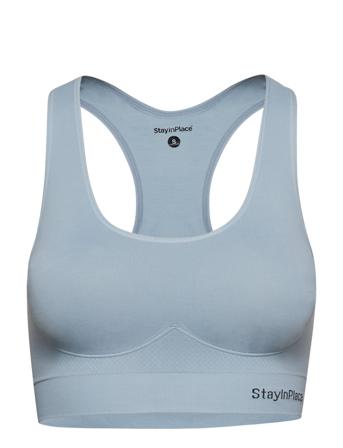 Rib Seamless Bra Lingerie Bras & Tops Sports Bras - ALL Blå Stay In Place