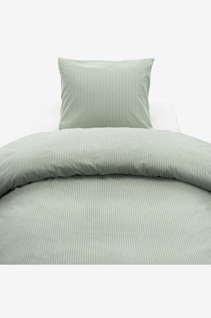 Borganäs of Sweden - Pussilakanasetti Thelma Stripe, 2 osaa - Vihreä - Pussilakanasetit - 150X210 - - Homeroom