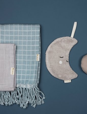 Fabelab Pacifier Cuddle - Moon - Beige - Grey - 14X20CM