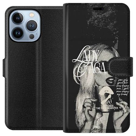 Yhteensopiva Lompakkokotelo Apple iPhone 13 Pro Lady Gaga mustavalkoinen retrojuliste aurinkolaseilla ja pop-taide-estetiikalla
