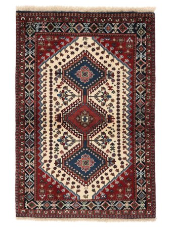 Yalameh Rug Oriental Black/Dark Red (Wool, Persia)