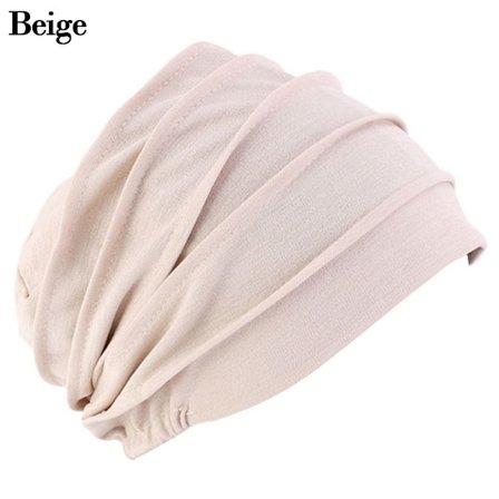 Dam Bomullshatt Slouch Beanies BEIGE