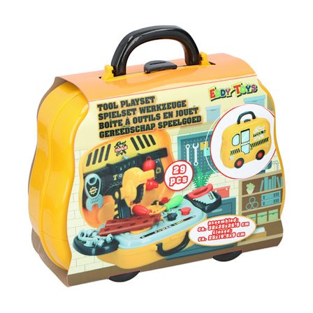 29-osainen työkalulaukku pienille kirvesmiehille