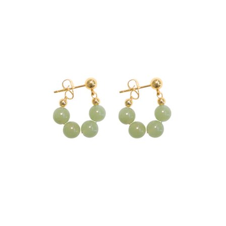 3PCS Naturlige Øreringe Heldige Grøn Jade Yndig Grøn Ægte Jade Charm Vedhæng Smykker Øreringe Hoop Øreringe Til Kvinder Dobbelt Hoop Øreringe