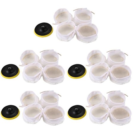 25 st Polerings- / Buffertkit Mjuk Ullhuva Pad Vit: 4 Tum