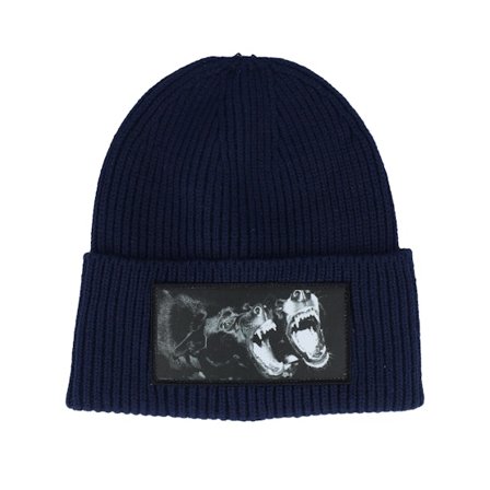 Calza Pennello - Blau Cuff Mütze - Dogs Oxford Beanie Navy Oversized Cuff @ Hatstore