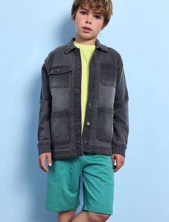 Boboli Fleece Bermuda Shorts - Green - 128