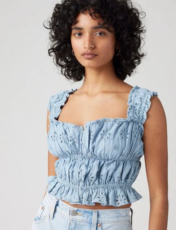 Levi's Amaya Sl Blouse Alternate Fin - Blue - M