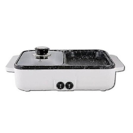 2-i-1 Elektrisk Hot Pot Kokare Grill 1400W Multikokare Elektrisk Grill Non Stick Pl