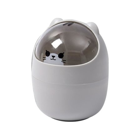 Søt bjørneformet søppelbøtte Søppelkasse Stor kapasitet tegneserie skrivebords søppelbøtte S-grå