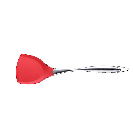 Non-Stick Silikon Matlagningsspatel Rostfritt stål Handtag Wok Spade Flexibel Silikon Pannkaka Turner Kök Matlagning