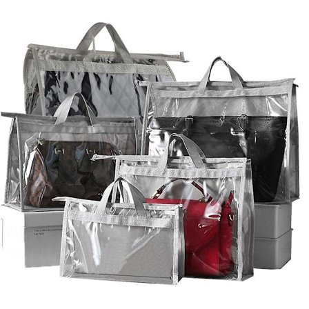 Håndveskeoppbevaring, håndveskeorganisator, støvdekselpose, transparent støvtett veskeoppbevaringspose for oppheng