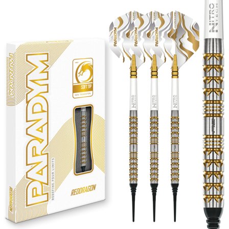 Red Dragon Darts Red Dragon Paradym Soft Tip Darts – Gold & Silver Parallel Darts 18g