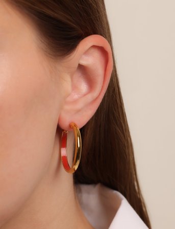 Design Letters Rainbow Hoops 4Mm Gold Plated - Gold - 4 MM