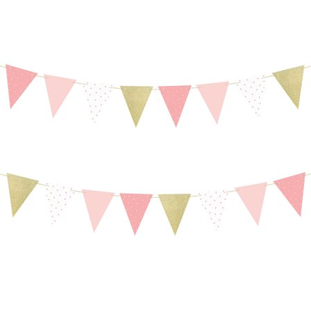 Vimpelgirlander Rosa & Gull