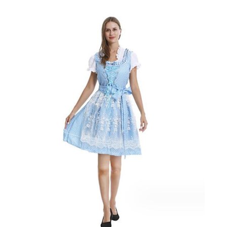 Blå Oktoberfest-kjole for kvinner