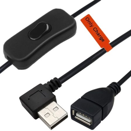 Opp/Ned/Venstre/Høyre bøy strøm, USB forlengelseskabel med brytere Forlengelseskabel for USB-lader/LED-lys null - Høyre bøy