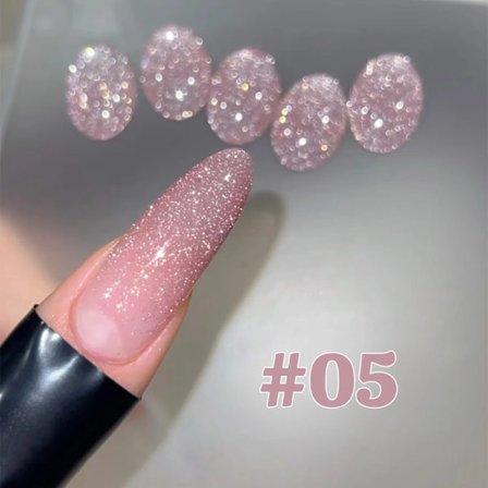 1-16 st WS Sommar Höst Naglar Halloween Naglar Vit Rosa Fint Glitter Krossad Diamant Gel Nagellack Super Flash Nagelkonst