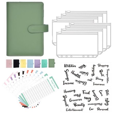A6 Budget Perm Notebook Planner MØRKEGRØNN