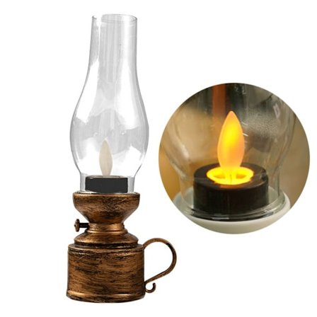 Elektronisk petroleumslampe Natlys Dekoration BRONZE WOBBLY