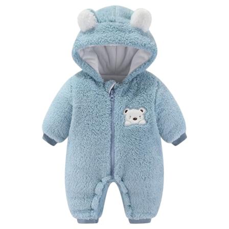 Vauvan vastasyntyneen talvihaalari talvi hupullinen Footie Fleece Jumpsuit I