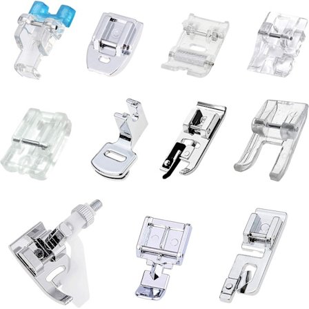 Sysett trykkfotsett multifunksjonelt, 11 stk symaskin med trykkfot, glidelåsfot for Brother, Babylock, Janome, Elna, Toyota, Sing