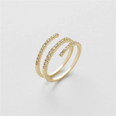 Diamond Coil Ring - 14K GULT GULL