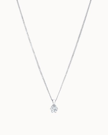 Pamela Diamanthalskæde Rund Diamant 0.50 carat - 18K Hvidguld Naturlig Diamant