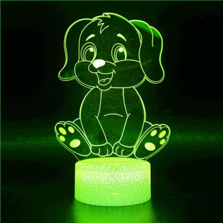 3D Hund Nattlys Bordlampe Optisk Illusjon Lamper 7 Fargeskiftende Lys LED Bordlampe Jul Hjem Kjærlighet Bursdag Barn Barn Dekor Leke Gave