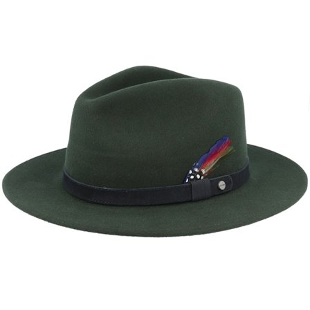 Stetson - Groen fedora Hoed - Traveller Woolfelt Mix Moss Green Fedora @ Hatstore