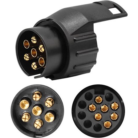 7-pin til 13-pin tilhengeradapter 7-pin tilhengerkontakt for biltilhenger, traktor, campingvogn, sykkelstativ (1 stk.)