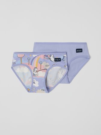 2-pakning truser - 98 - 104 - barneklær - purple - Polarn O. Pyret