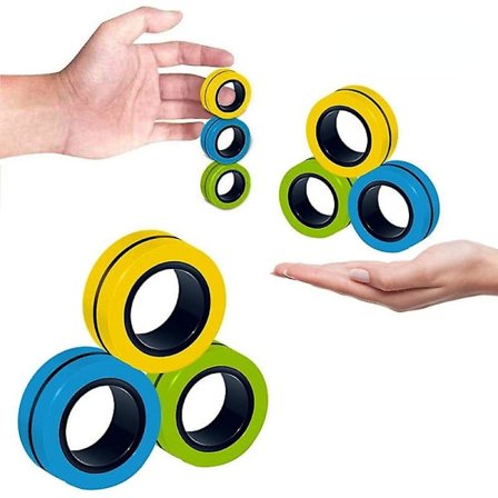 Anti-stress Magnetiska Ringar Fidget Unzip Leksak Magisk Ring Rekvisita Verktyg