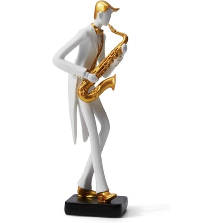 Musiker Figur Skulptur Musikalsk Dekor Resin Piano