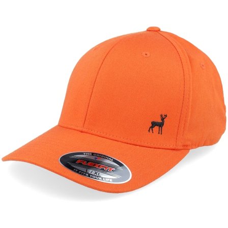 Hunter - Orange flexfit Kasket - Tiny Deer Orange Flexfit Wooly Combed Flexfit @ Hatstore