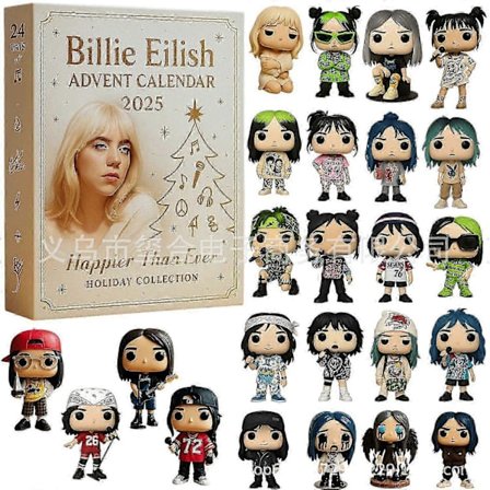 Billie Eilish 2025 Julekalender Kreativ Blindboks 2D Akryl Dekorasjoner