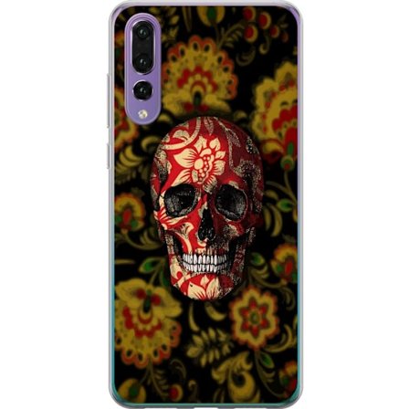 Kompatibelt Mobilskal till Huawei P20 Pro Blommig dödskalle
