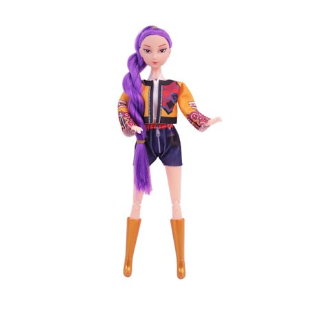 K-POP Heksejeger Jentegruppe Dukke, Trendy Jentegruppe Plysjleketøy, Lilla Hår