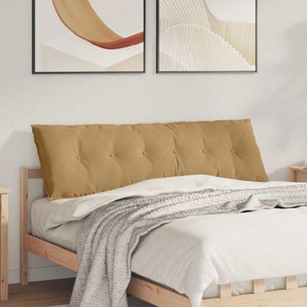 Coussin Vidaxl Ryggkudde Brun 160 x 50 cm Tyg i ribbat sammet