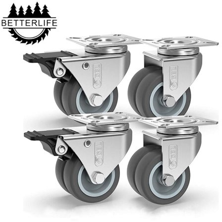 Møbelhjul 400 kg, drejelige hjul 50 mm med bremse og uden bremse, industrielle transporthjul