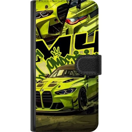 Yhteensopiva Lompakkokotelo Xiaomi 15 Bluey-perhe iloisessa piirrostyyliä kukkaisella taustalla ja leikkisällä väripaletilla