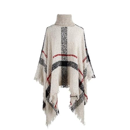 Poncho naisille talveksi, korkea kaulus, elegantti (1-osainen) - WELLNGS