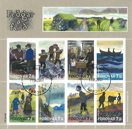 Færøerne 2007 - AFA 591-598 - Stemplet miniark