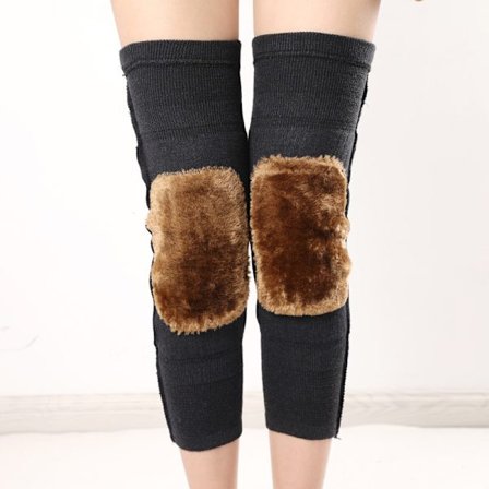 Vinter Imitation Cashmere Varme Knæbeskyttere, Fleeceforet og Fortykkede til Beskyttelse mod Kulde - Khaki