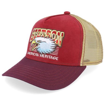 Stetson - Röd trucker Keps - Kids Eagle Head Red/Maroon Trucker @ Hatstore