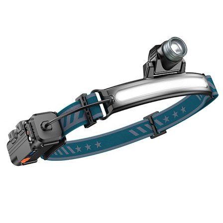 Kraftfull uppladdningsbar pannlampa, 2000LM Zoom LED-huvudlampa med