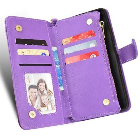 Läderfodral med dragkedja och litchi-textur för Samsung Galaxy Xcover 5