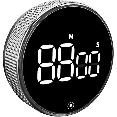 Keittiöajastin, digitaalinen ajastin LCD-näytöllä, minuuttilaskuri magneetilla, pyörivä lähtölaskenta