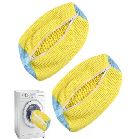 2 stk. Vaskepose til sko til vaskemaskine og tørretumbler, genanvendelig skopose til rengøring -FQ-